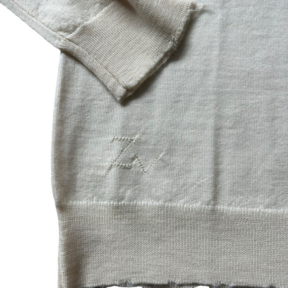 NWT Zadig and Voltaire white creme Miss Star merino wool sweater size large - Picture 5 of 7